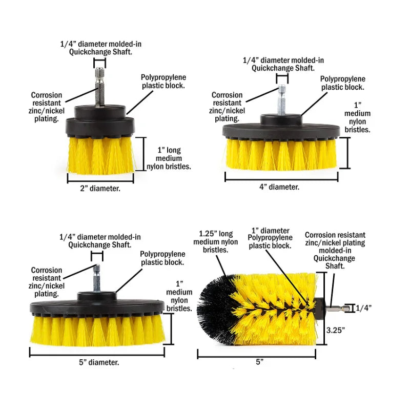 20-Piece Drill Brush Tool Kit, Power Scrubber Attachments for Automotive & Car Care