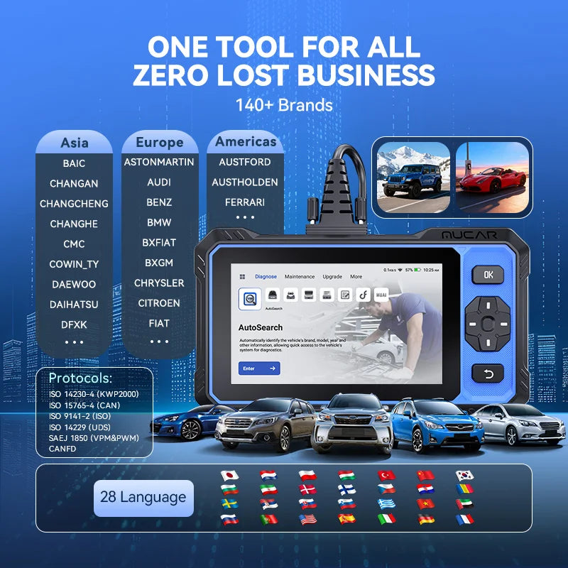 MUCAR 632 Professional Automotive Diagnostic Tool with AI Smart Diagnosis 4 System ECM+TCM+ABS+SRS Lifetime Free Update Scanner