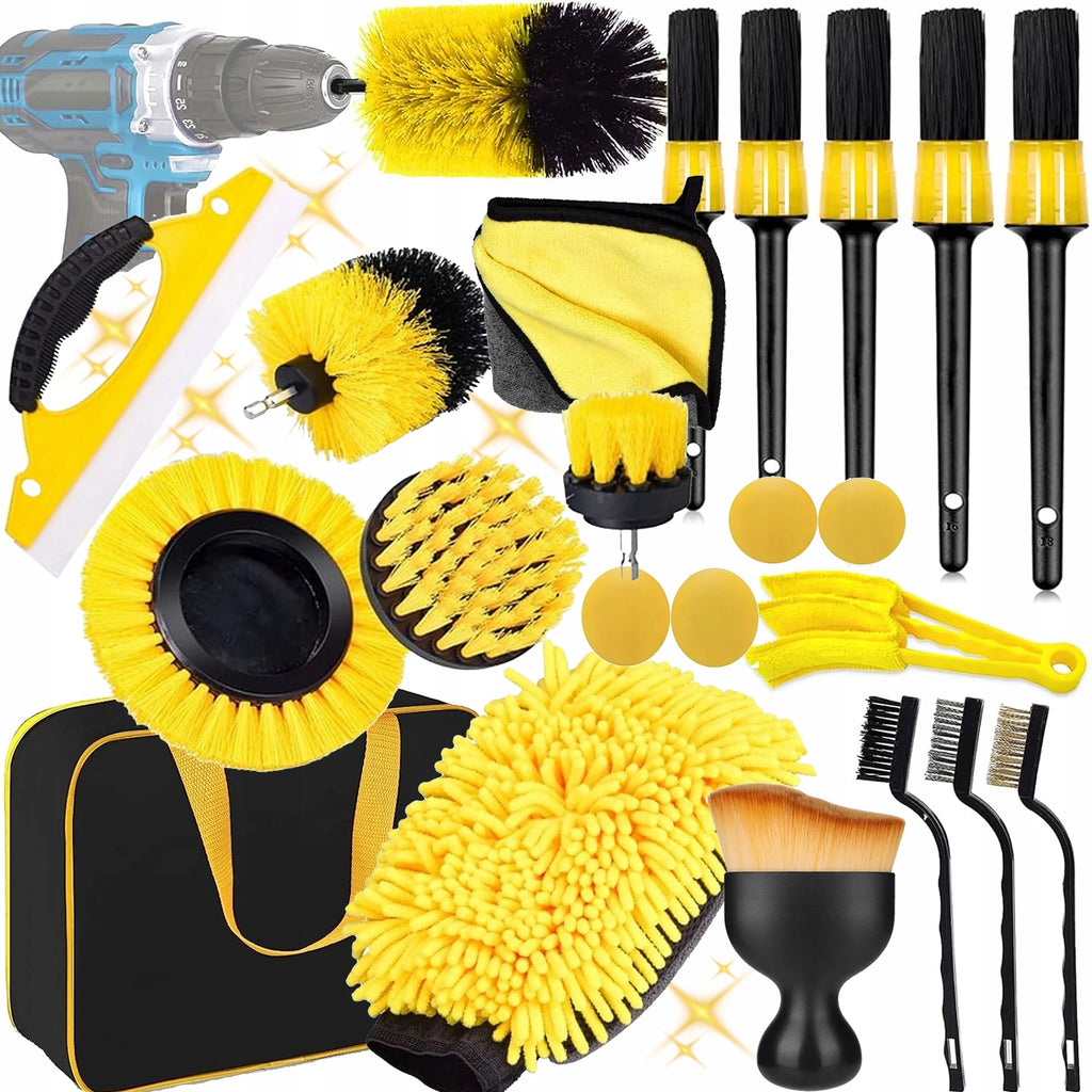 20-Piece Drill Brush Tool Kit, Power Scrubber Attachments for Automotive & Car Care