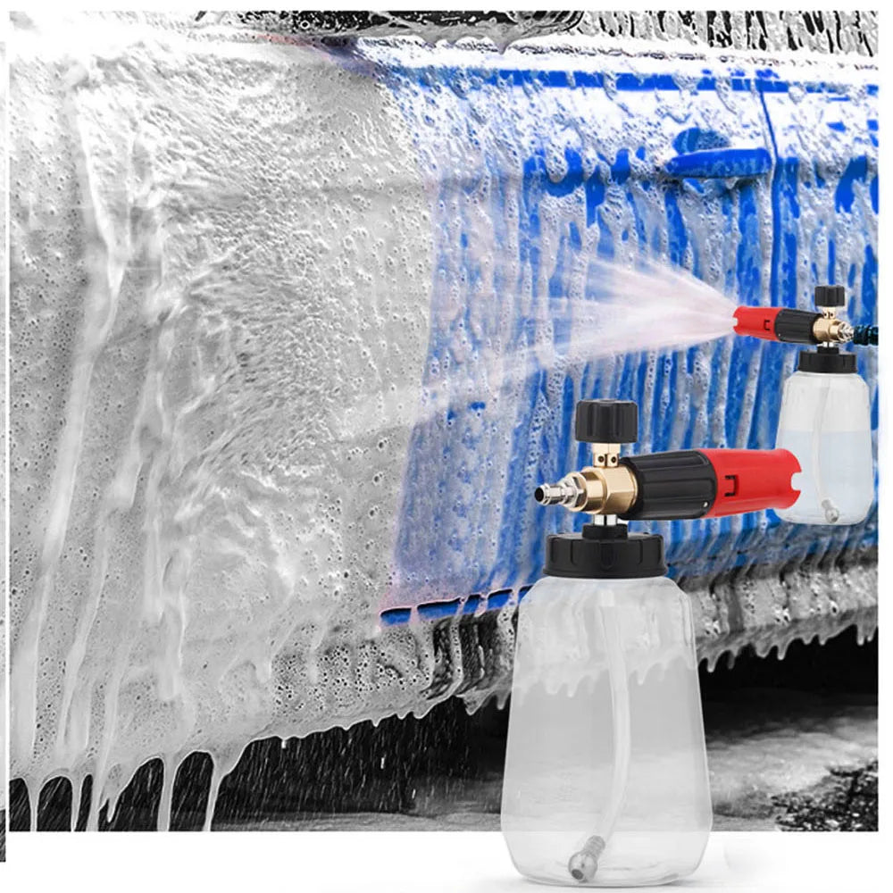 Upgraded Car Washer Snow Foam Lance High Pressure Washer Soap Sprayer Gun Car Cleaning Tool 1L Soap Bottle