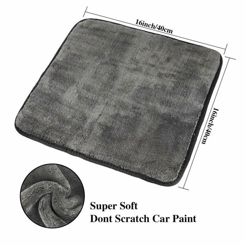 SEAMETAL 40x40CM Car Wash Microfiber Towel 1200GSM Super Absorption Car Cleaning Drying Cloth Hemming Towels Detailing Care Rags