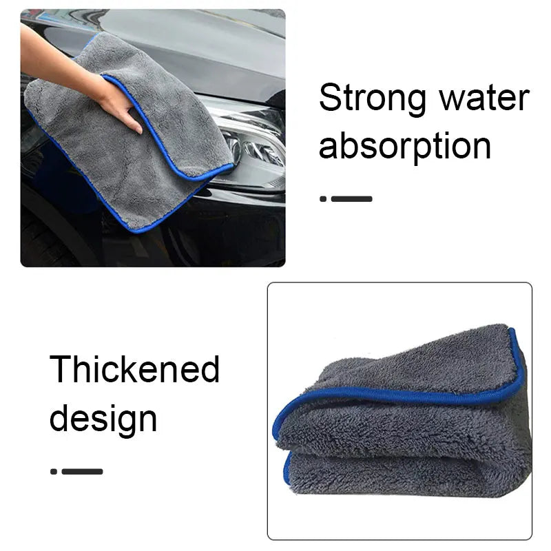 SEAMETAL 40x40CM Car Wash Microfiber Towel 1200GSM Super Absorption Car Cleaning Drying Cloth Hemming Towels Detailing Care Rags
